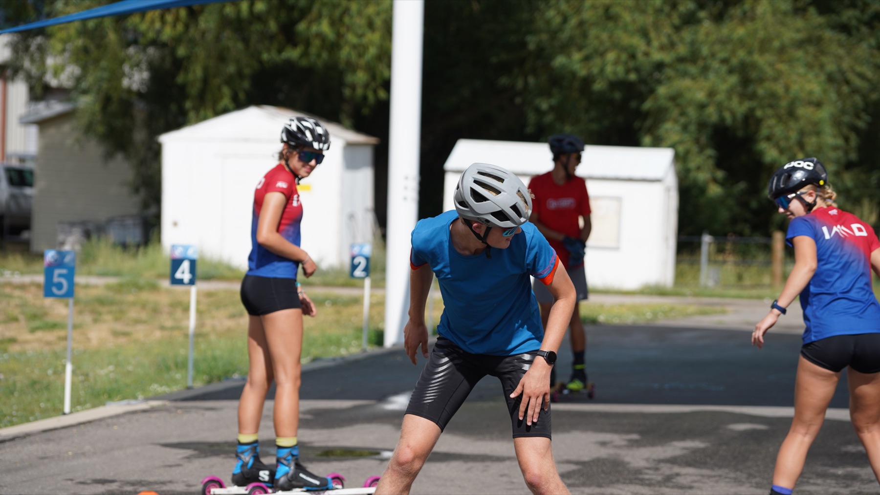 A rollerski technique demonstration at Soldier Hollow